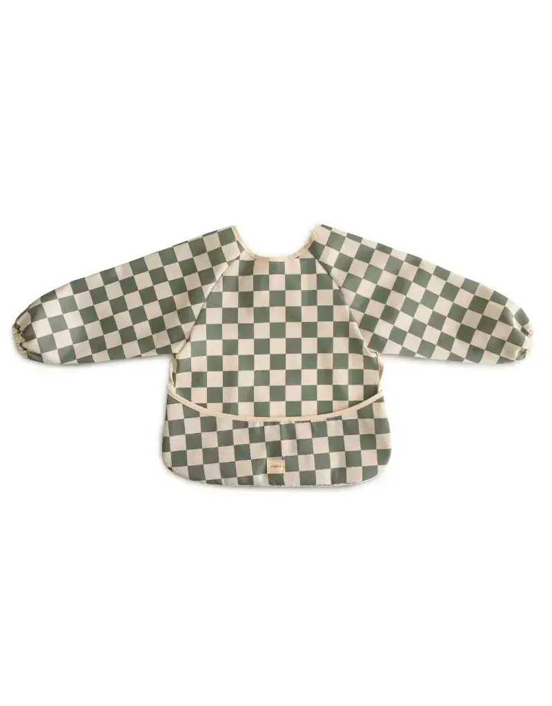 Mushie Mushie - Long sleeve bib - Olive check