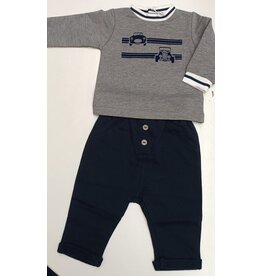 Lalalu-set sweatshirt en broek-grijs/blauw