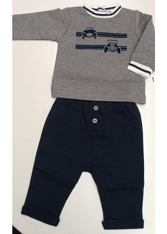 Lalalu-set sweatshirt en broek-grijs/blauw