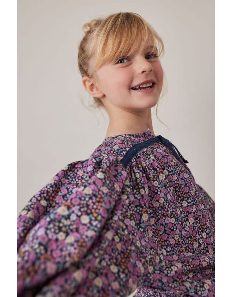 Tocoto Vintage - Blouse blauw flowers