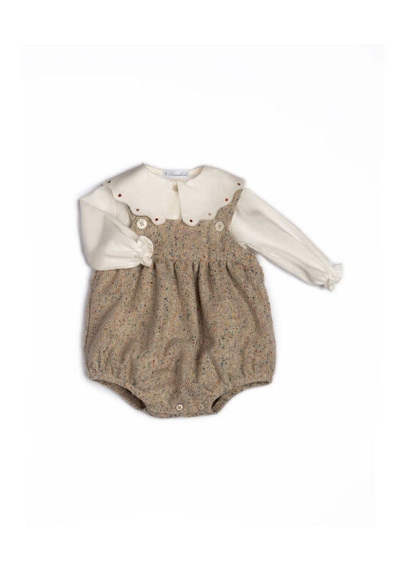 Barcellino Barcellino-set 2-Romper en blouse-spikkeltjes