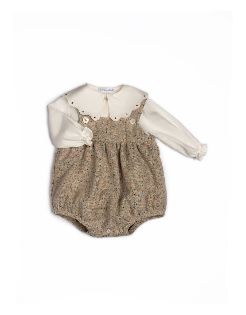 Barcellino Barcellino-set 2-Romper en blouse-spikkeltjes