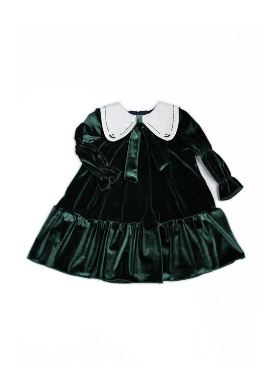 Barcellino Barcellino-jurk velvet-groen
