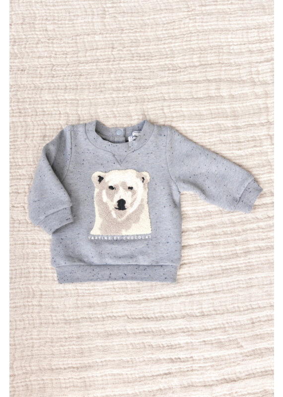 Tartine & Chocolat Tartine et Chocolat-Trui lichtblauw ijsbeer