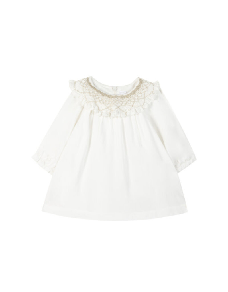 Tartine & Chocolat Tartine et Chocolat - Ceremonie jurk ecru/goud