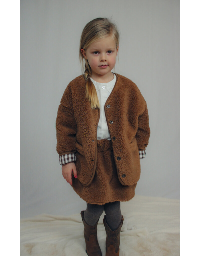 Two You Label Two You Label - Omkeerbare teddy jas donker bruin