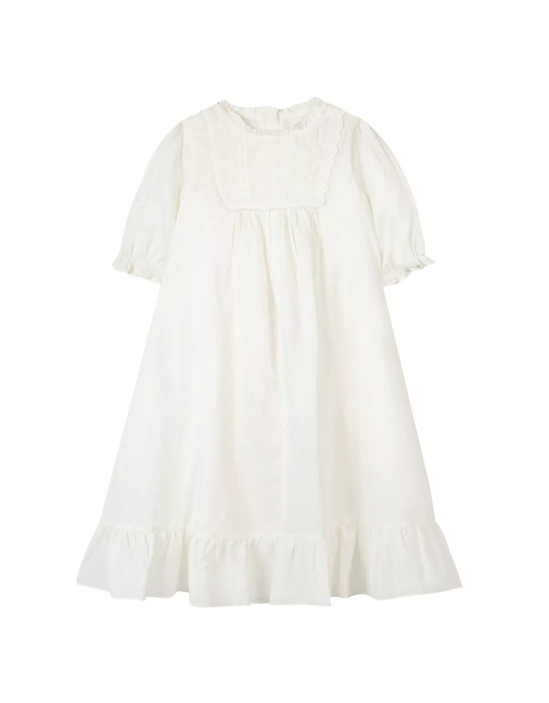 Tartine & Chocolat Tartine et Chocolat -  doopkleed (lang) met muts - ecru T1