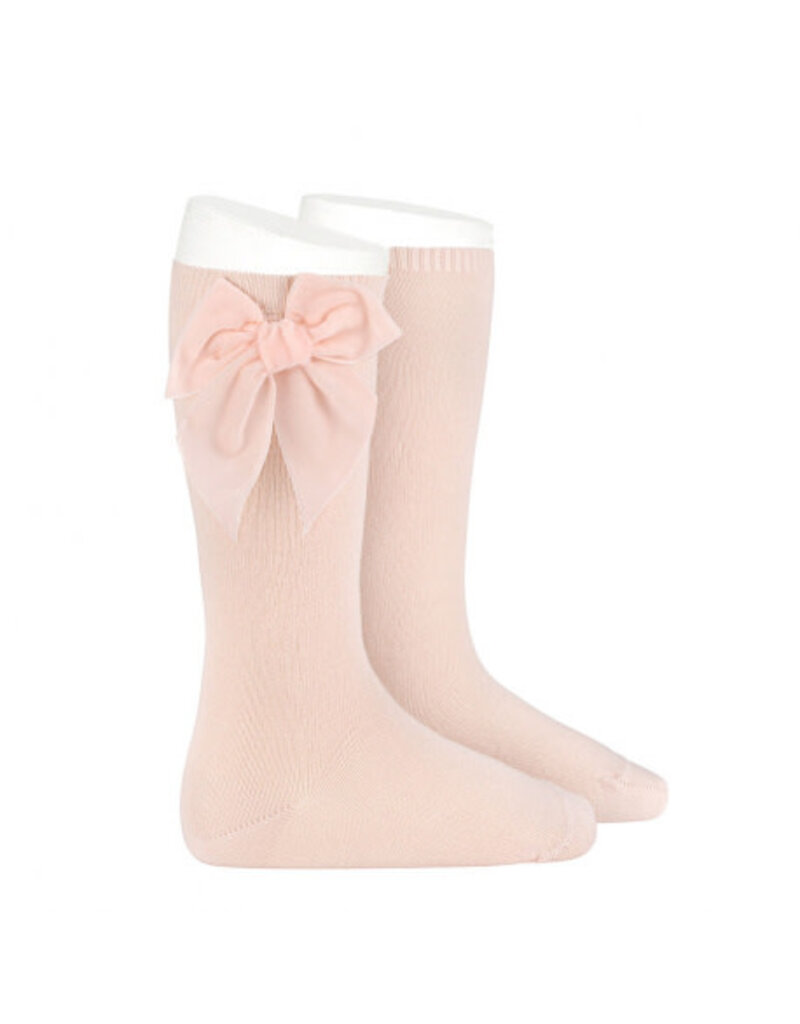 Condor Kniekousjes condor - Nude met strik in velvet 4