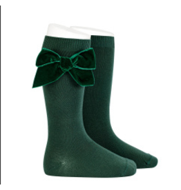 Kniekousjes condor - groen met strik in velvet