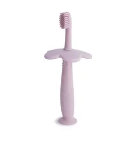 Mushie Mushie-silicone training toothbrush FLOWER -soft lilac