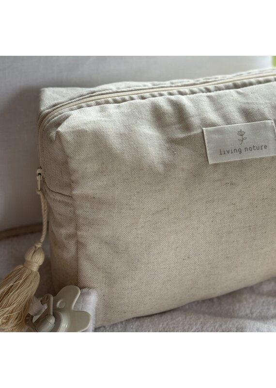 living nature Toilettas Cécile - mix beige katoenen linnen
