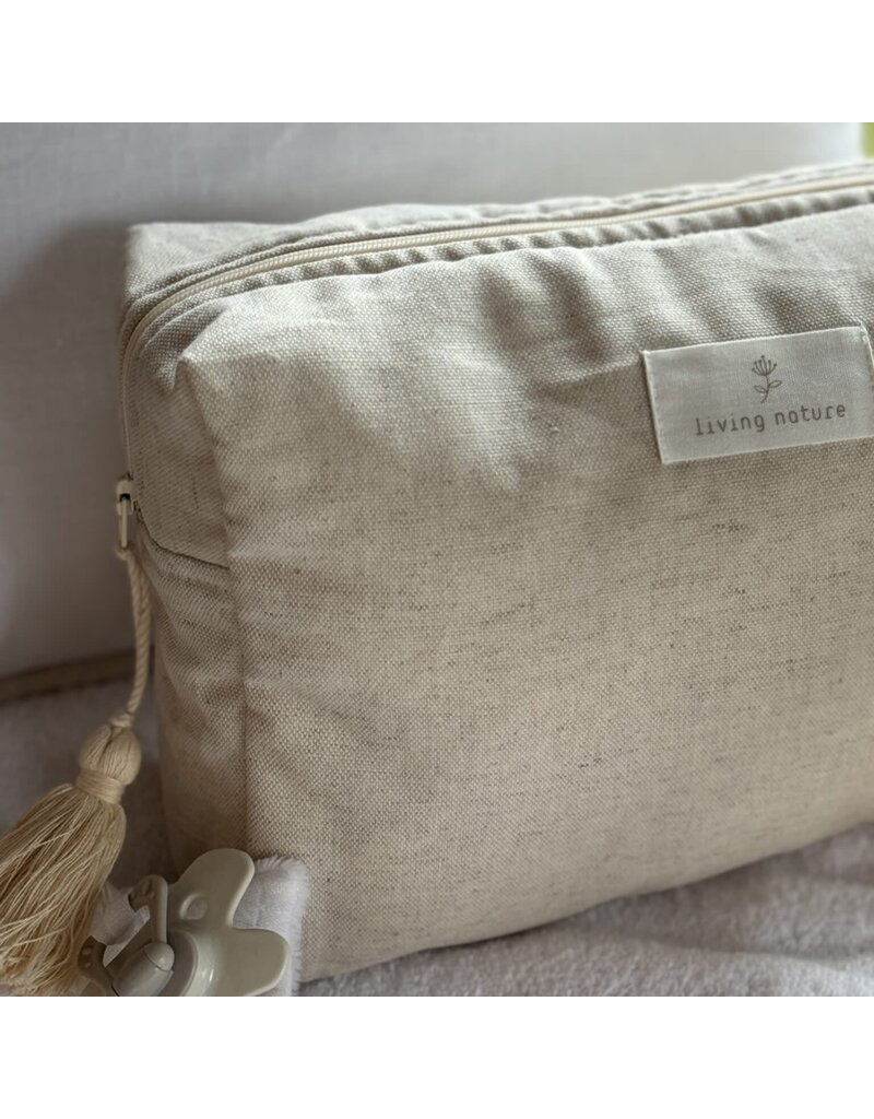 living nature Toilettas Cécile - mix beige katoenen linnen