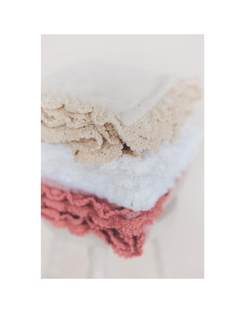 Yaarn Yaarn handmade - Fleece 70x100cm wit/oud roze