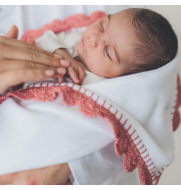 Yaarn Yaarn handmade - Fleece 70x100cm wit/oud roze