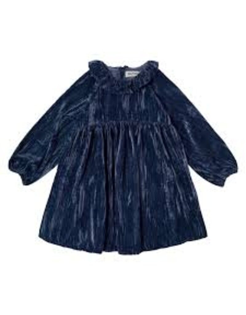 Tocoto Vintage - Velvet jurk -blauw