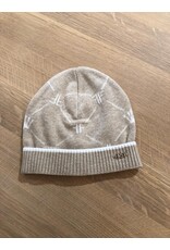 First First signature-gebreide muts-white-beige