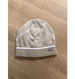 First First signature-gebreide muts-white-beige