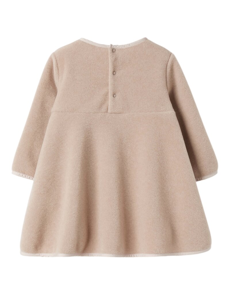 Il gufo Il gufo - jurk fleece ecru
