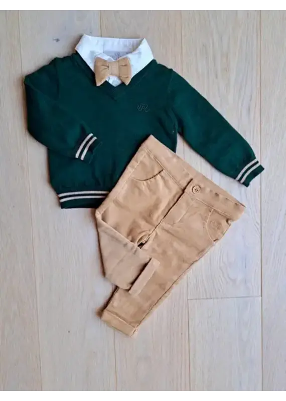 Natini Natini trui - V hals donker groen