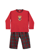 Baby Gi Pyjama beertje- rode ruit-holiday-boy