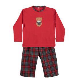 Baby Gi Pyjama beertje- rode ruit-holiday-boy