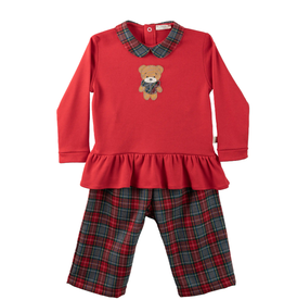 Baby Gi Pyjama beertje- rode ruit-holiday-girl