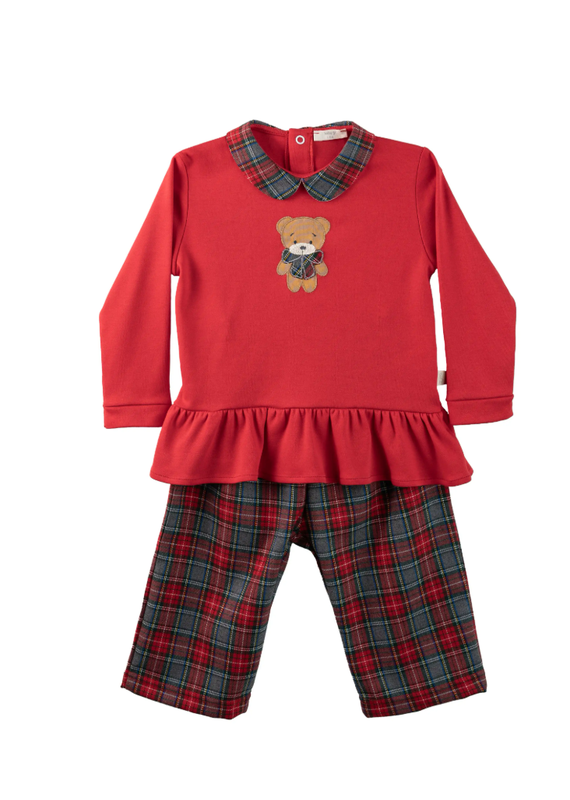 Baby Gi Pyjama beertje- rode ruit-holiday-girl