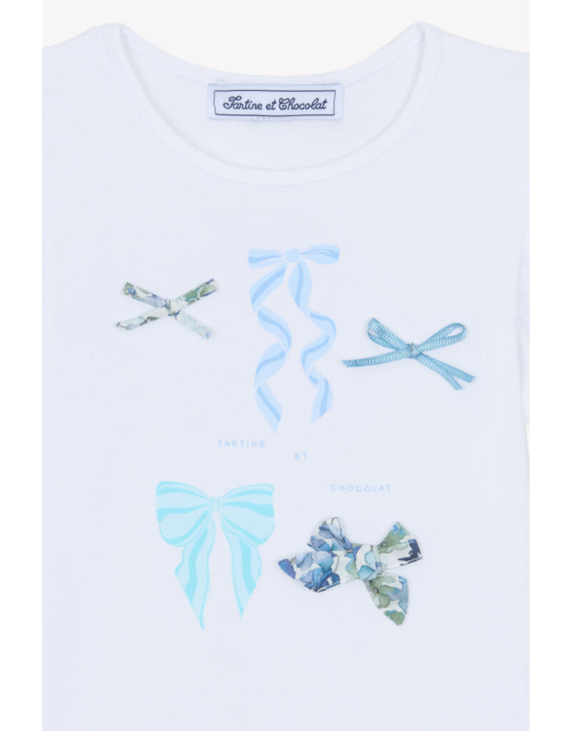 Tartine & Chocolat Tartine et Chocolat - T-shirt blauwe strikjes