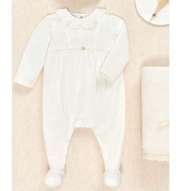 Paz Rodriguez Paz Rodriguez - Kruippakje girls met frulkraag - cream