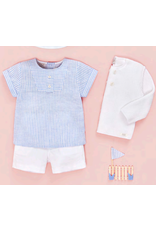 Paz Rodriguez Paz Rodriguez - Set (blouse/short) boys - wit/blauw