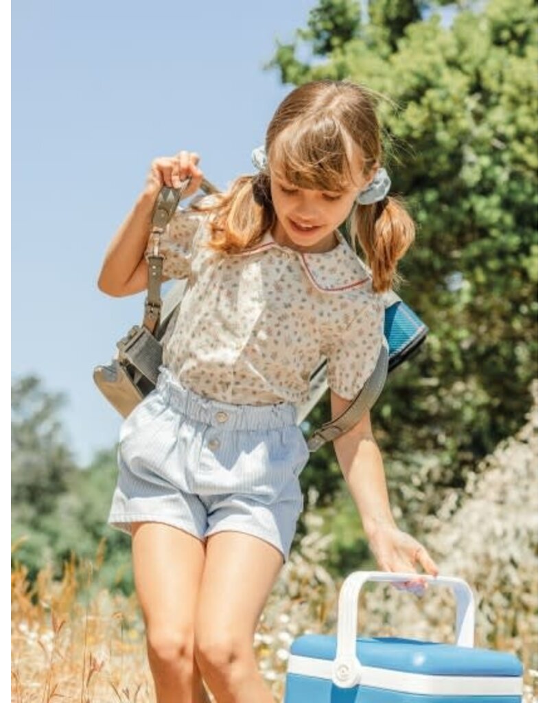 Laranjinha Laranjinha - striped short girls blauw