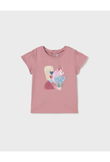 mayoral Mayoral - T-shirt roze geborduurde bloem
