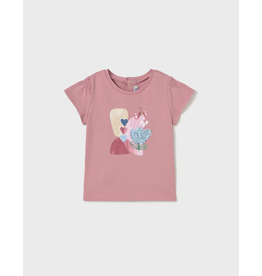 mayoral Mayoral - T-shirt roze geborduurde bloem