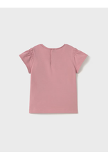 mayoral Mayoral - T-shirt roze geborduurde bloem