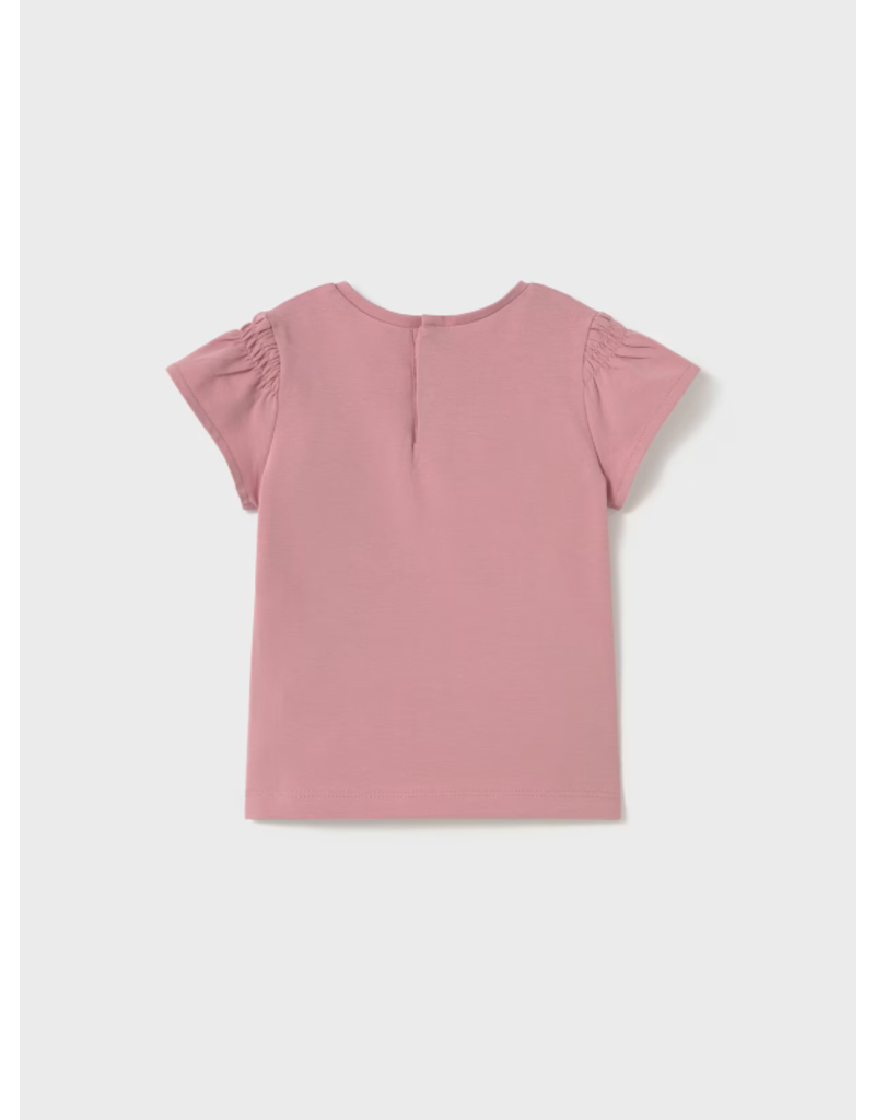 mayoral Mayoral - T-shirt roze geborduurde bloem