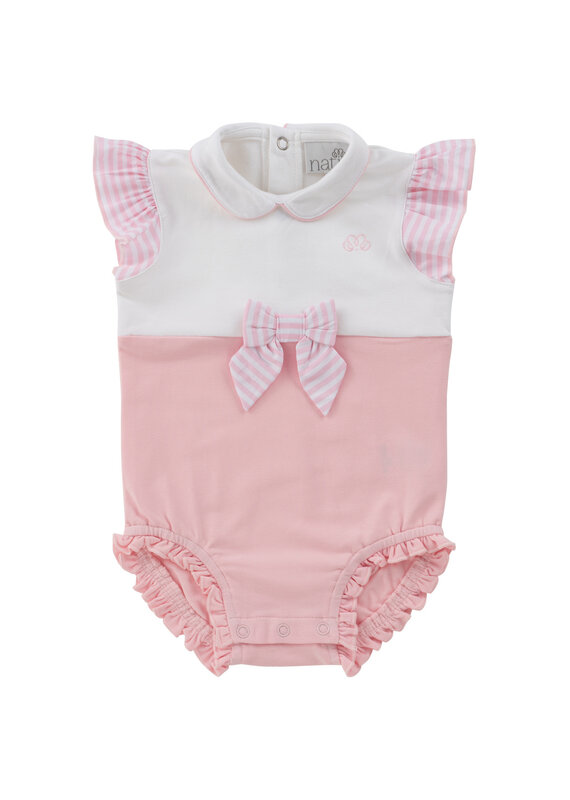 Natini Natini - Zomerkruippakje Flore roos - wit