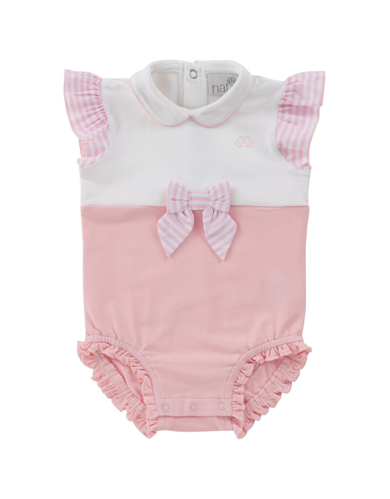 Natini Natini - Zomerkruippakje Flore roos - wit