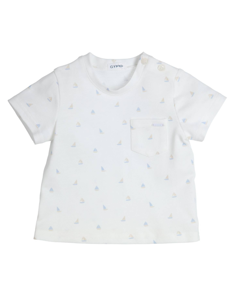 Gymp Gymp-T-shirt-Bootjes-wit/beige