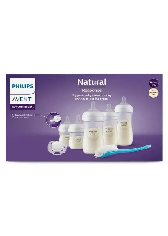 Avent Avent - Set flesjes (5) + borstel + tut naturel - response ( 2x125ml/2x260ml/1x330ml)