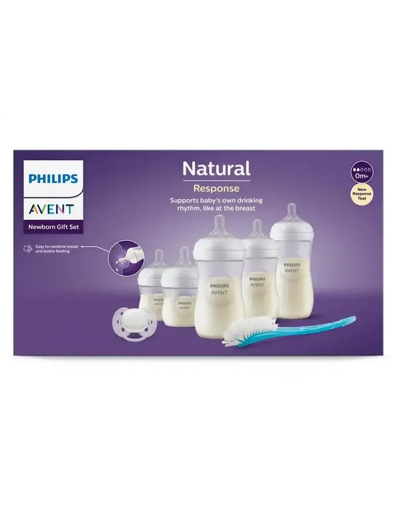 Avent Avent - Set flesjes (5) + borstel + tut naturel - response ( 2x125ml/2x260ml/1x330ml)