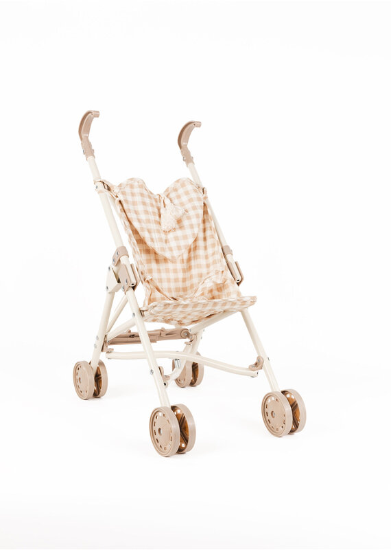 Mrs Ertha Mrs Ertha - wandelwagen voor poppen - beige ruiten