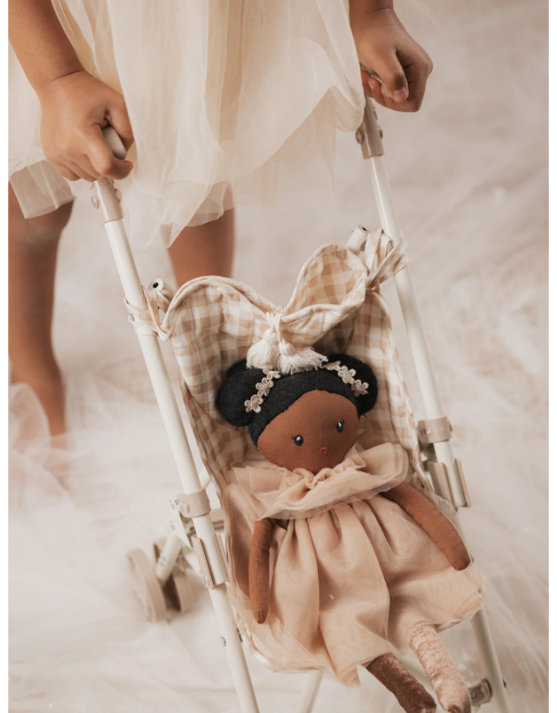 Mrs Ertha Mrs Ertha - wandelwagen voor poppen - beige ruiten