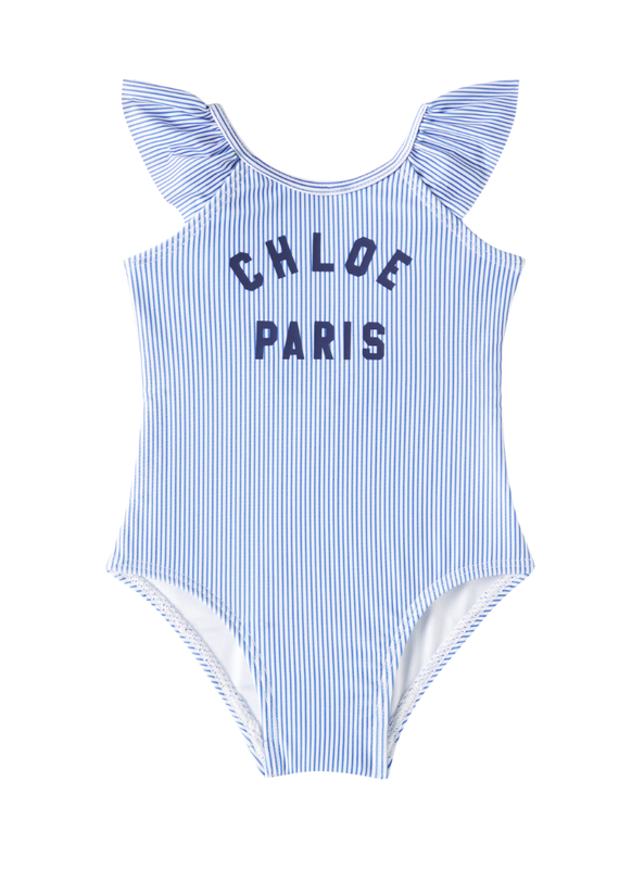 Chloé Chloé - Badpak wit/blauw gestreept