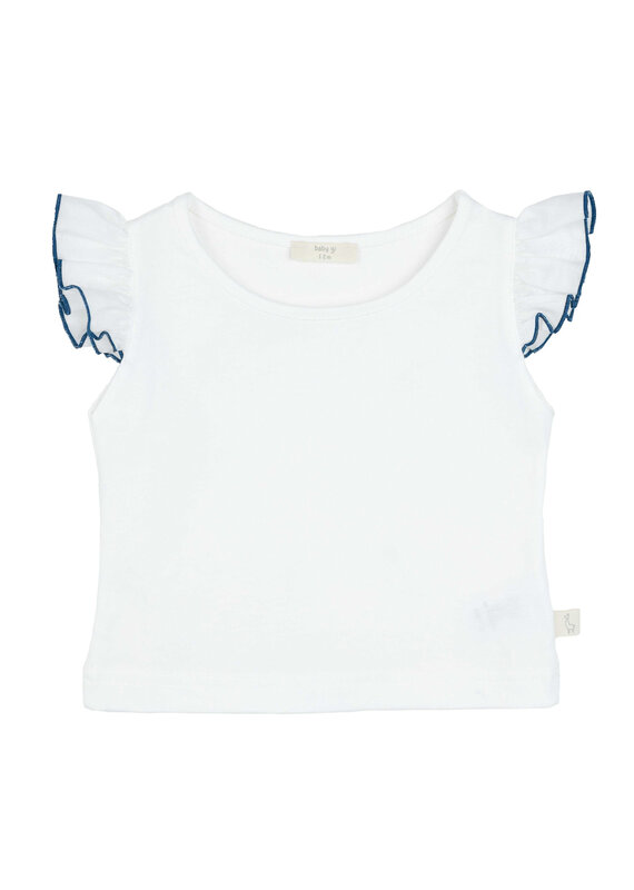 Baby Gi Baby Gi - T shirt girls wit/blauw