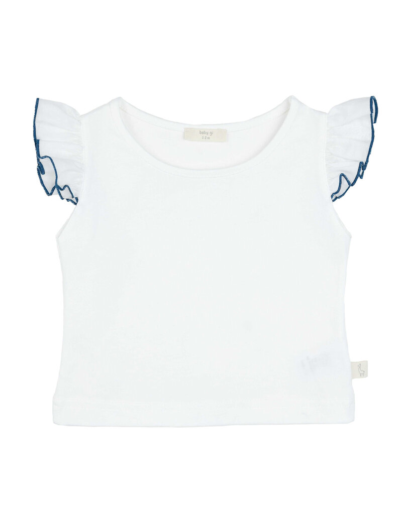 Baby Gi Baby Gi - T shirt girls wit/blauw