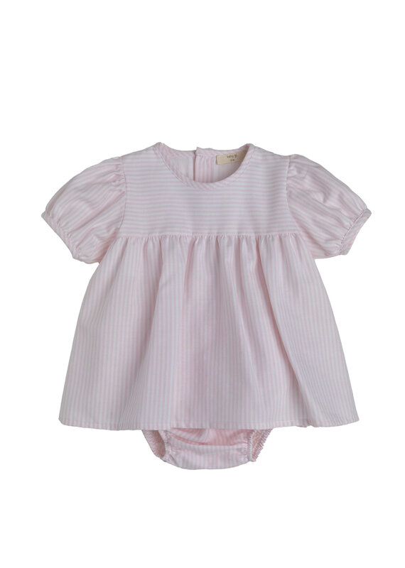 Baby Gi Baby Gi - Jurk met Bloomer - gestreept roze