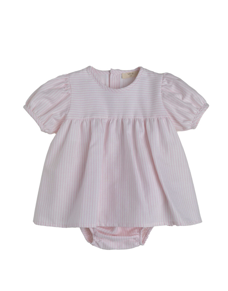 Baby Gi Baby Gi - Jurk met Bloomer - gestreept roze