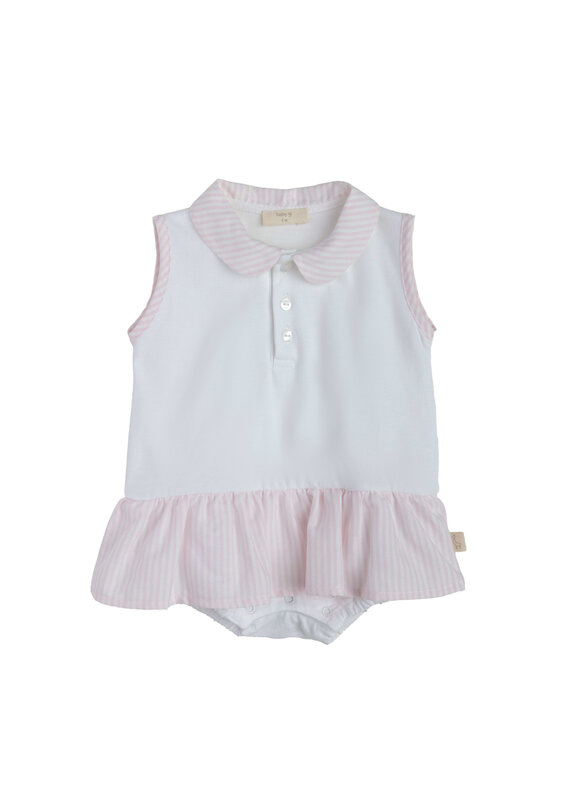 Baby Gi Jurk/kruippakje zomer - pink stripes