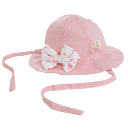 Baby Gi Zonnehoed - roze strik bloem