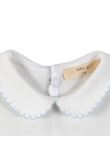 Baby Gi Baby gi - Basic romper zigzag stitching wit/blauw